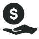 Hand with coin icon